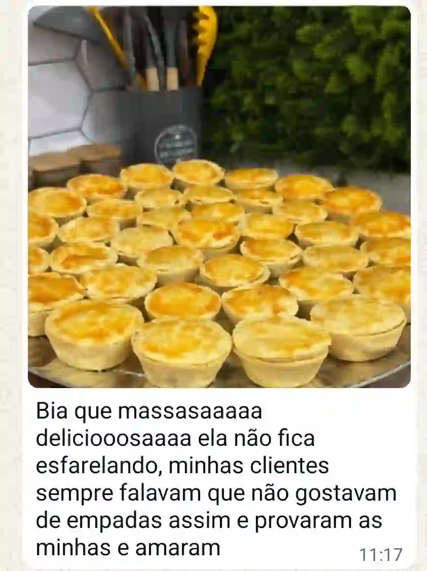 Print de depoimento de aluna sobre o curso Empadão Perfeito